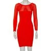 Versace Orange Textured Knit & Mesh Detailed Sheath Dress S For Women