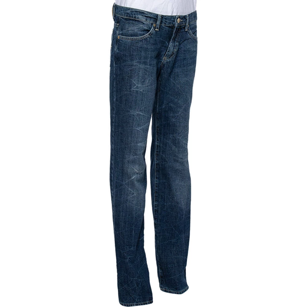 Versace VJC Navy Blue Denim Washed Jeans M For Women - Image 2