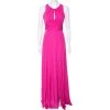 Versace Pink Silk Chiffon Draped Detail Sleeveless Maxi Dress M For Women