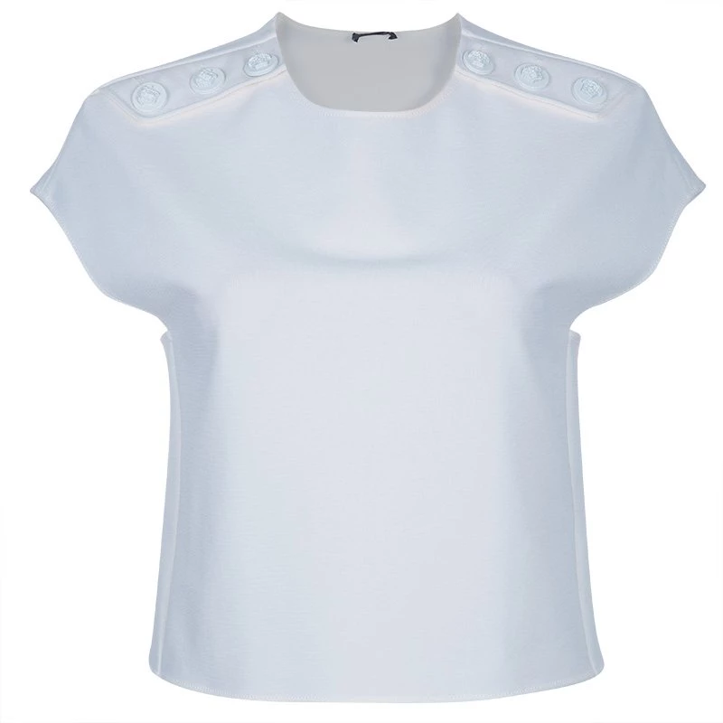 Versace Off-white Short Sleeve Top S For Women