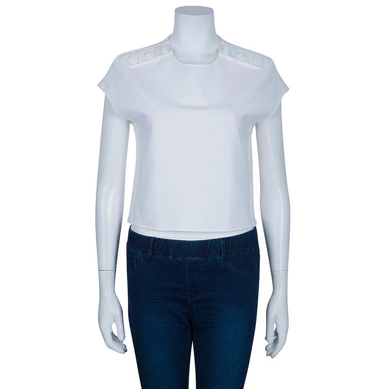 Versace Off-white Short Sleeve Top S For Women - Image 2