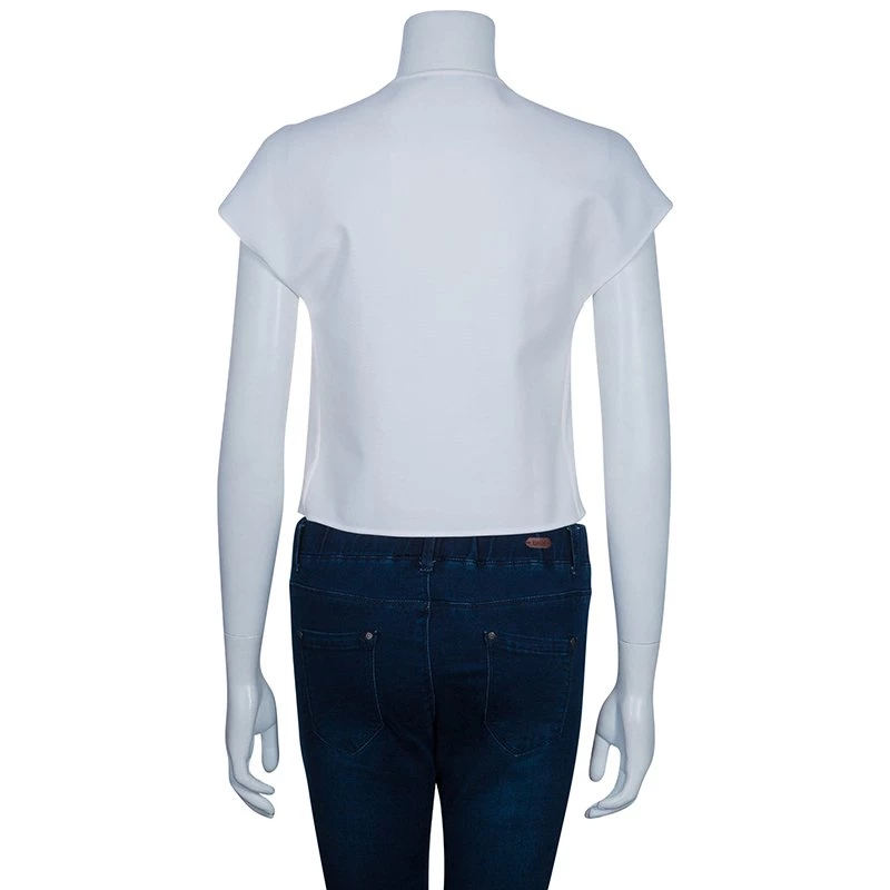 Versace Off-white Short Sleeve Top S For Women - Image 3