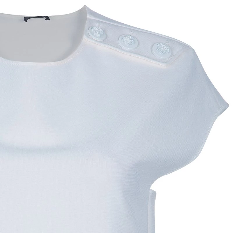Versace Off-white Short Sleeve Top S For Women - Image 4