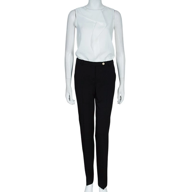 Versace Black Wool Trousers M For Women - Image 2