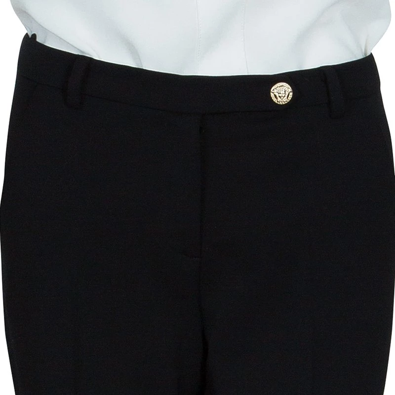 Versace Black Wool Trousers M For Women - Image 6