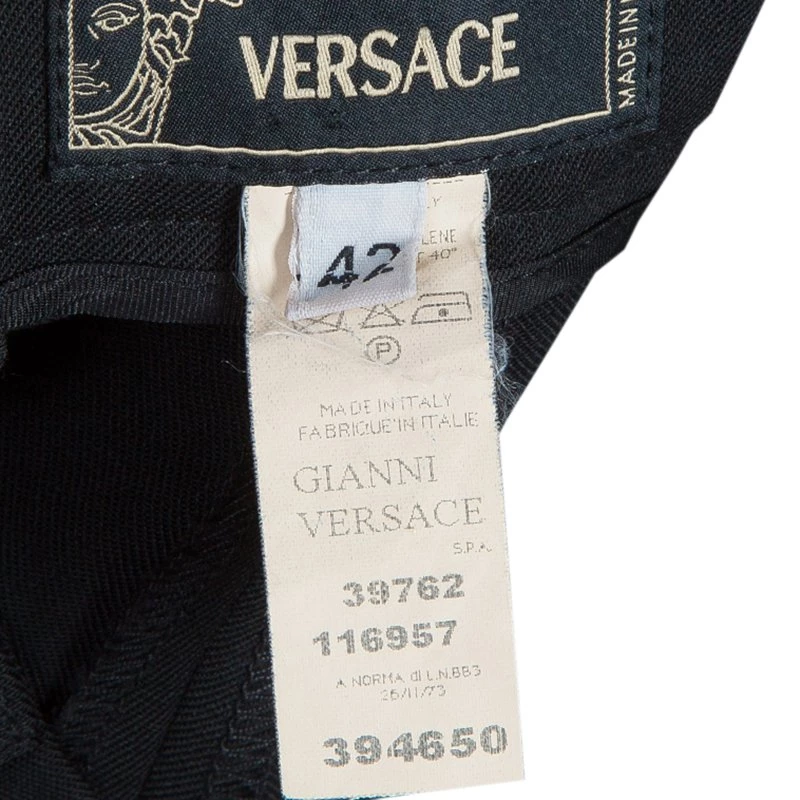 Versace Black Wool Trousers M For Women - Image 7