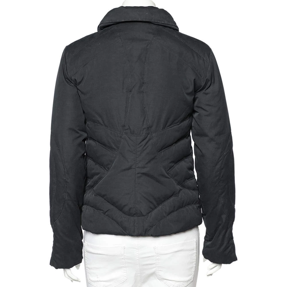 Versace Jeans Couture Black Cotton Quilt Detail Zip Front Jacket S For Women - Image 3