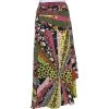 Versace Multicolor Floral Printed Silk Draped Maxi Skirt L For Women