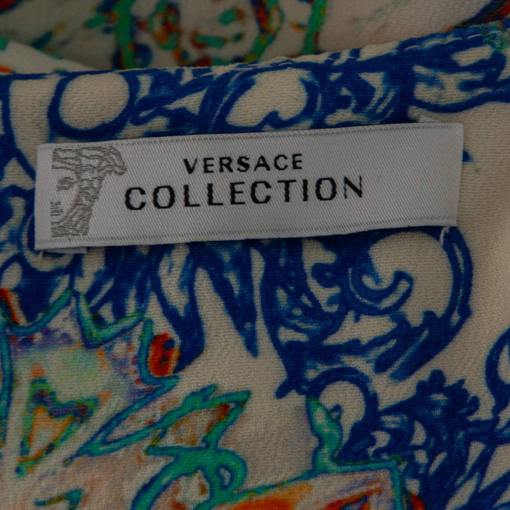 Versace Multicolor Printed Crepe Sleeveless Midi Dress M For Women - Image 5