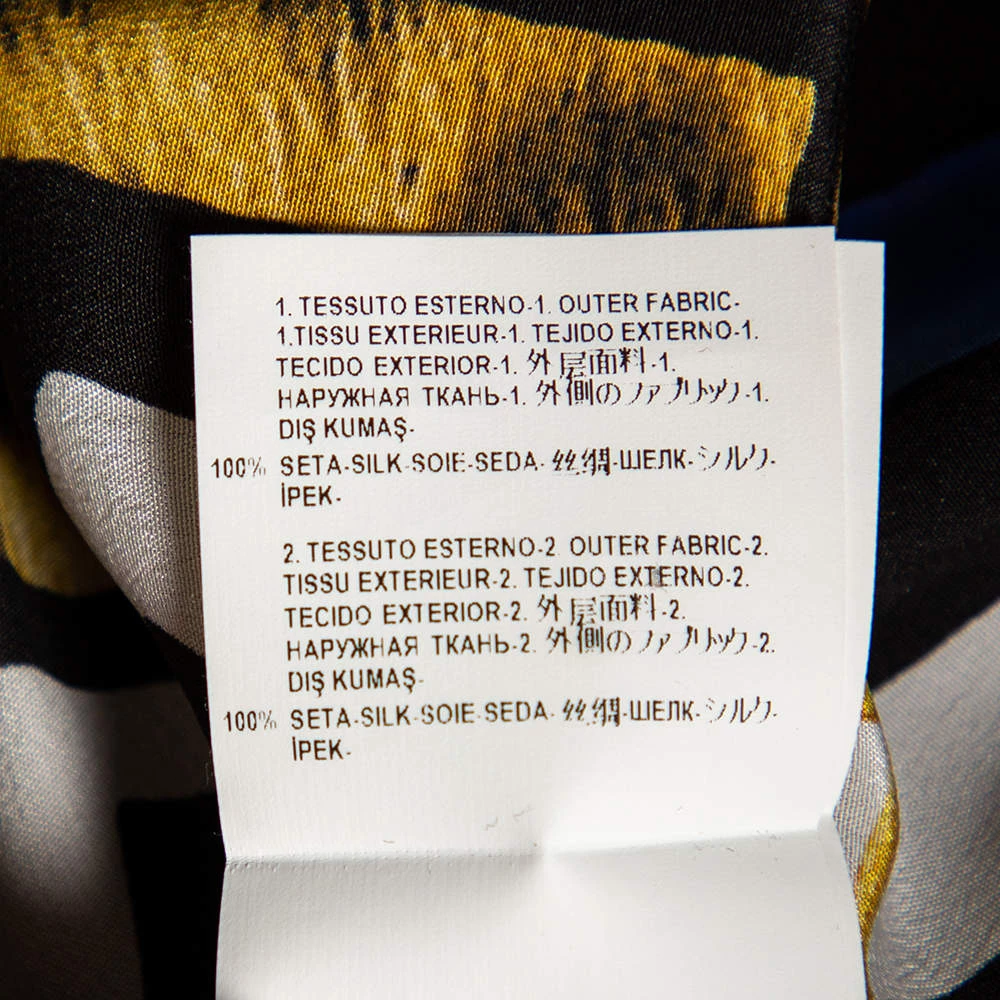 Versace Multicolored Medusa & Cheetah Printed Silk Blouse M For Women - Image 7