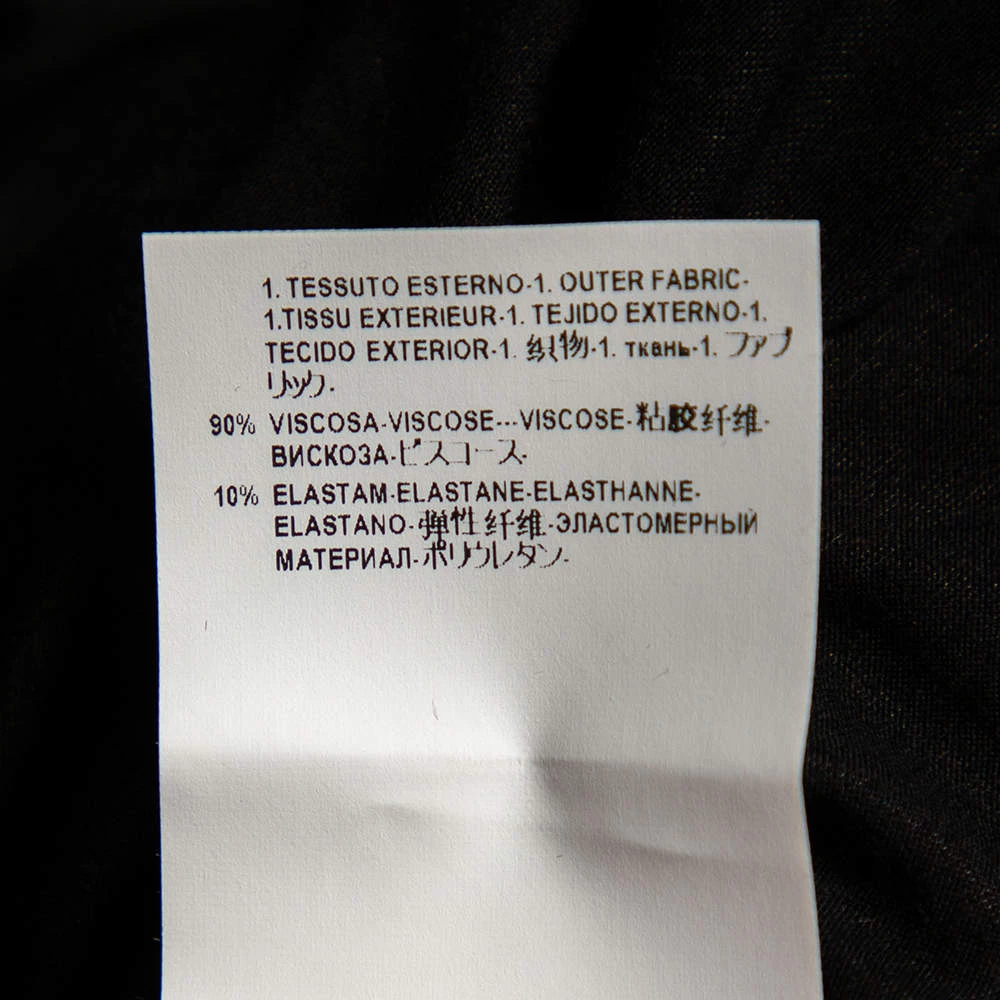 Versace Black Stretch Knit Medusa Embellished T-Shirt S For Women - Image 8