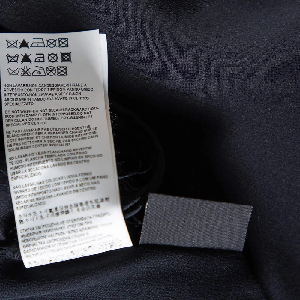 Versace Black Silk Crepe & Metal Chain Detailed Dress S For Women - Image 8