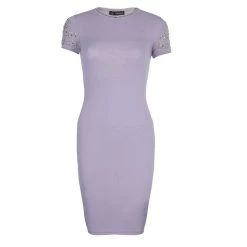 Versace Purple Embellished Dress S For Women