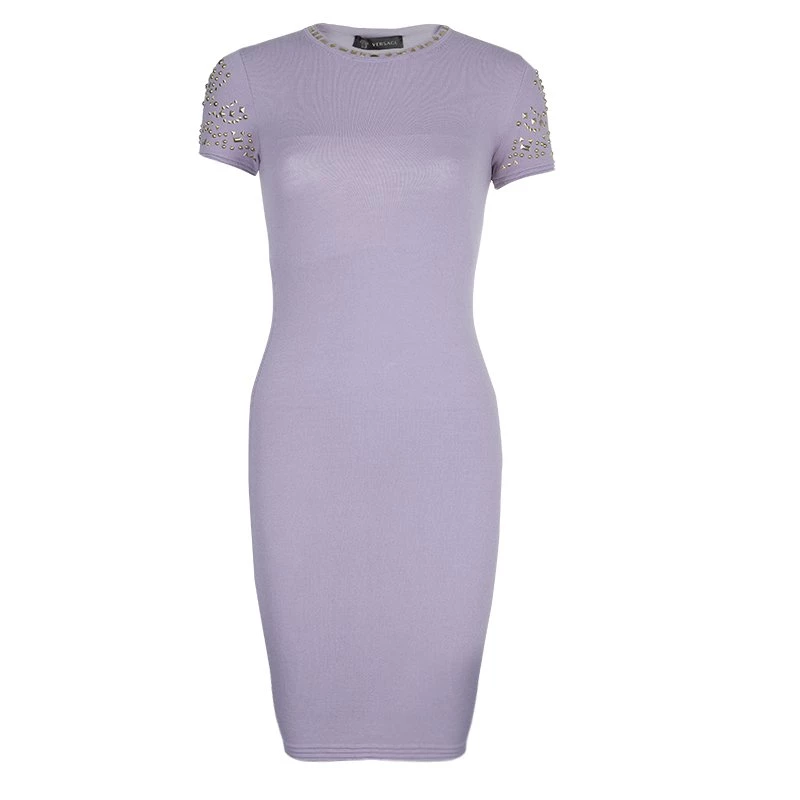 Versace Purple Embellished Dress S For Women