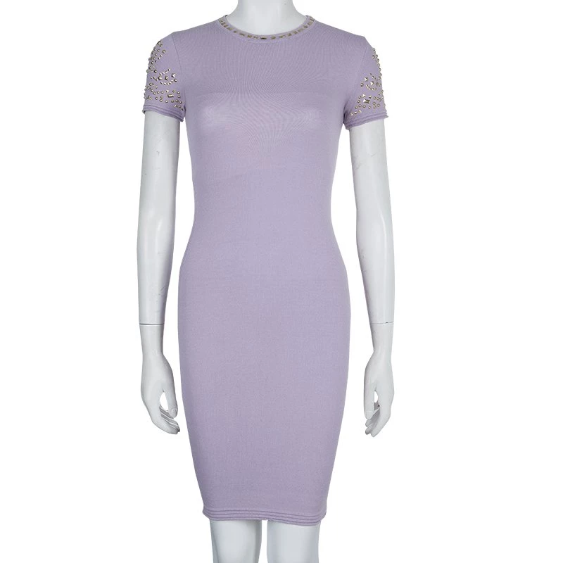 Versace Purple Embellished Dress S For Women - Image 2