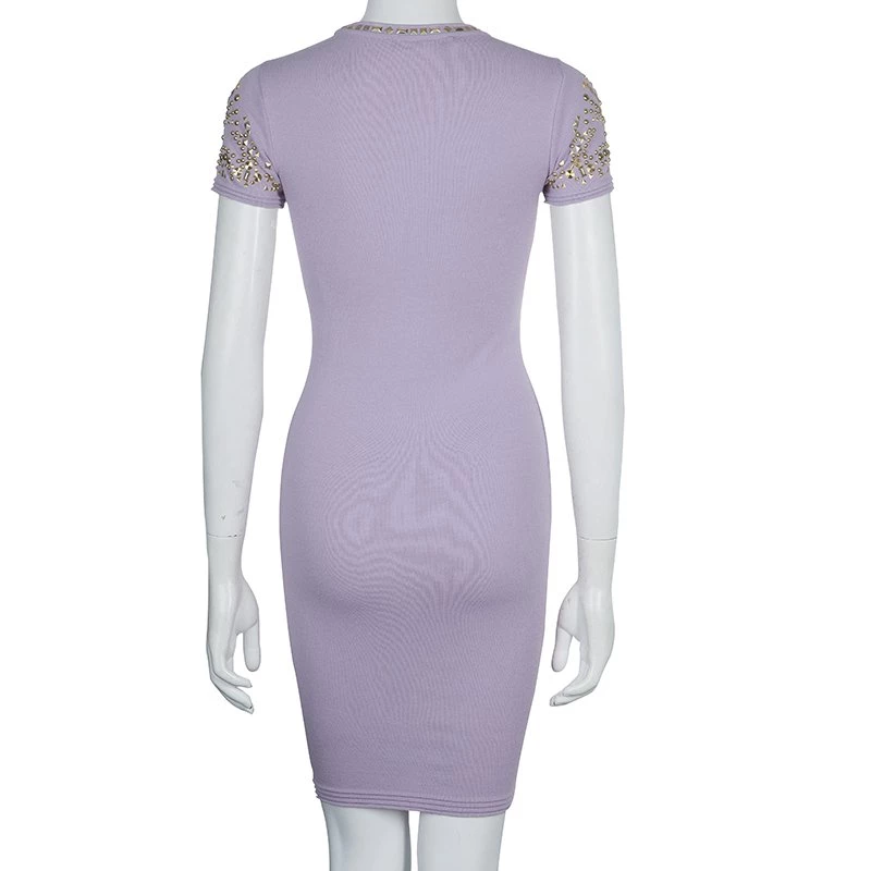 Versace Purple Embellished Dress S For Women - Image 3