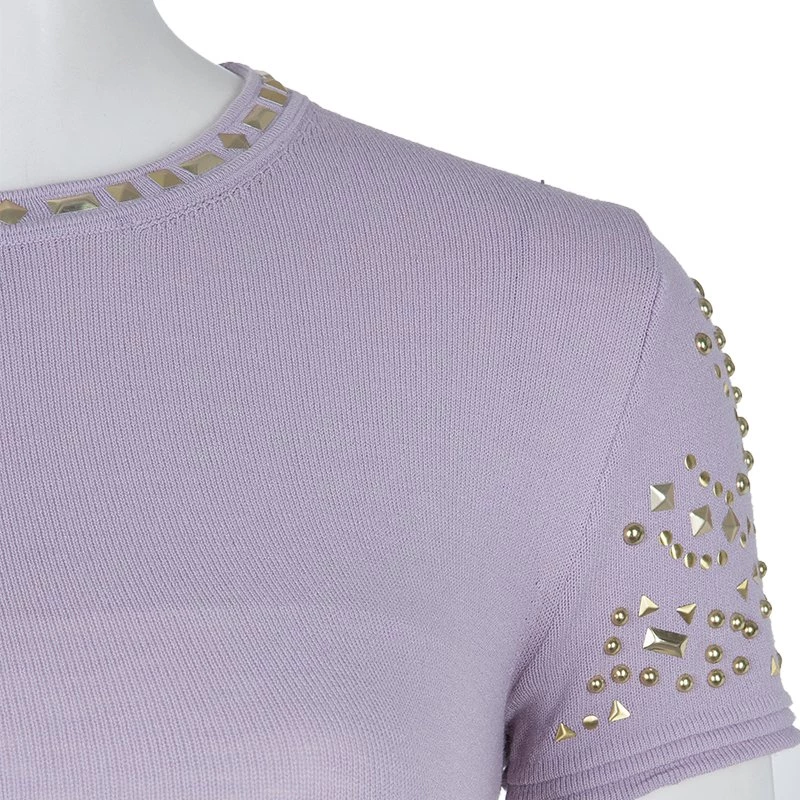 Versace Purple Embellished Dress S For Women - Image 4