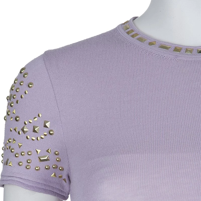 Versace Purple Embellished Dress S For Women - Image 5