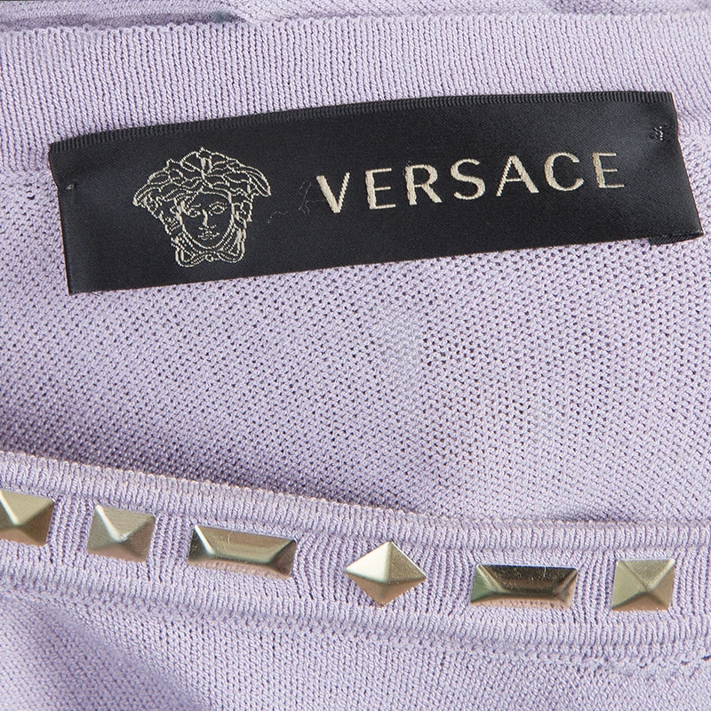 Versace Purple Embellished Dress S For Women - Image 9