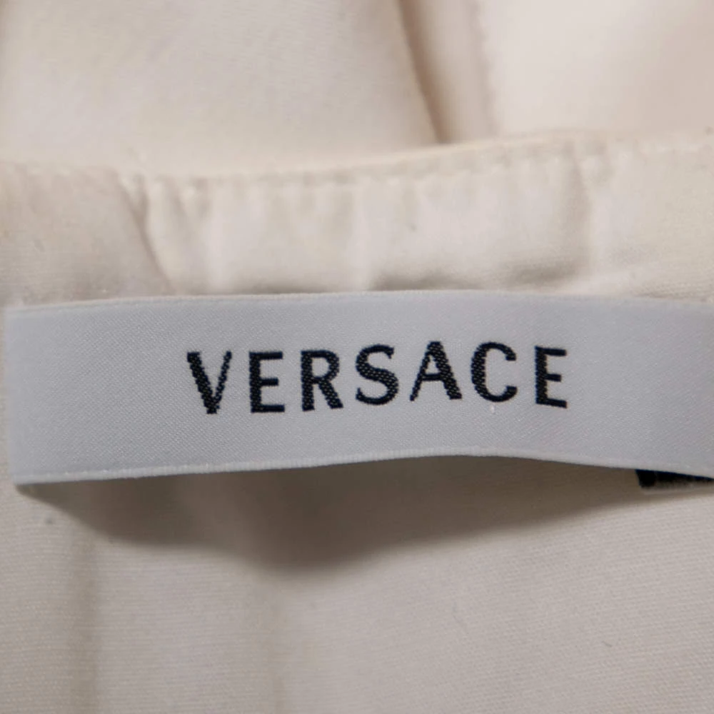 Versace Off White Cotton Dress Pleated Corset Dress S For Women - Image 5