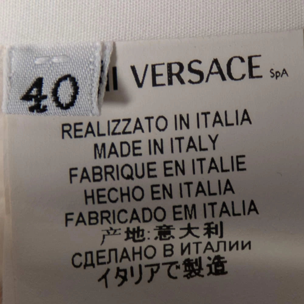 Versace Off White Cotton Dress Pleated Corset Dress S For Women - Image 6