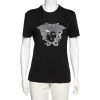 Versace Black Medusa Head Embroidered Cotton T-Shirt S For Women