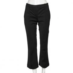 Versace Black Knit Straight Leg Trousers M For Women