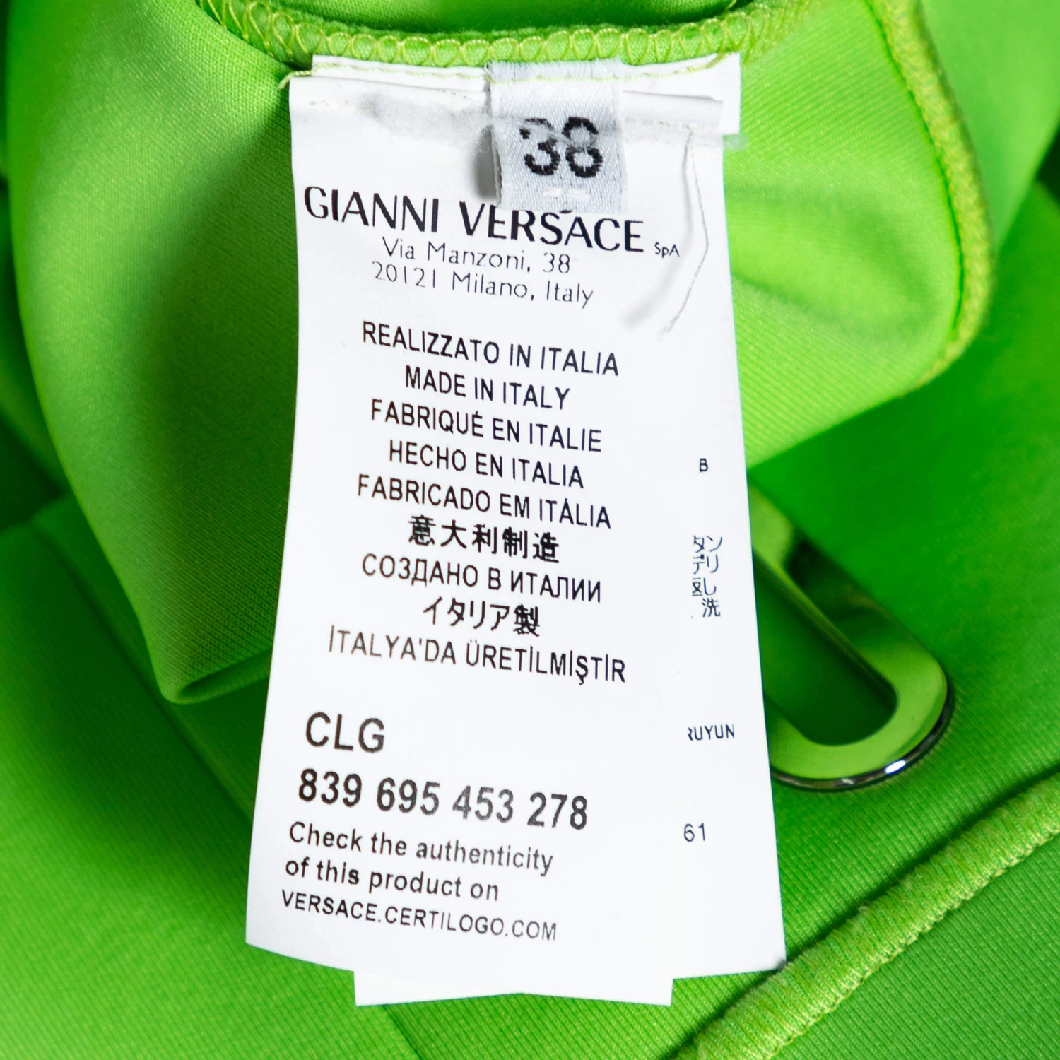 Versace Green Knit Long Sleeve Crop Top S For Women - Image 5