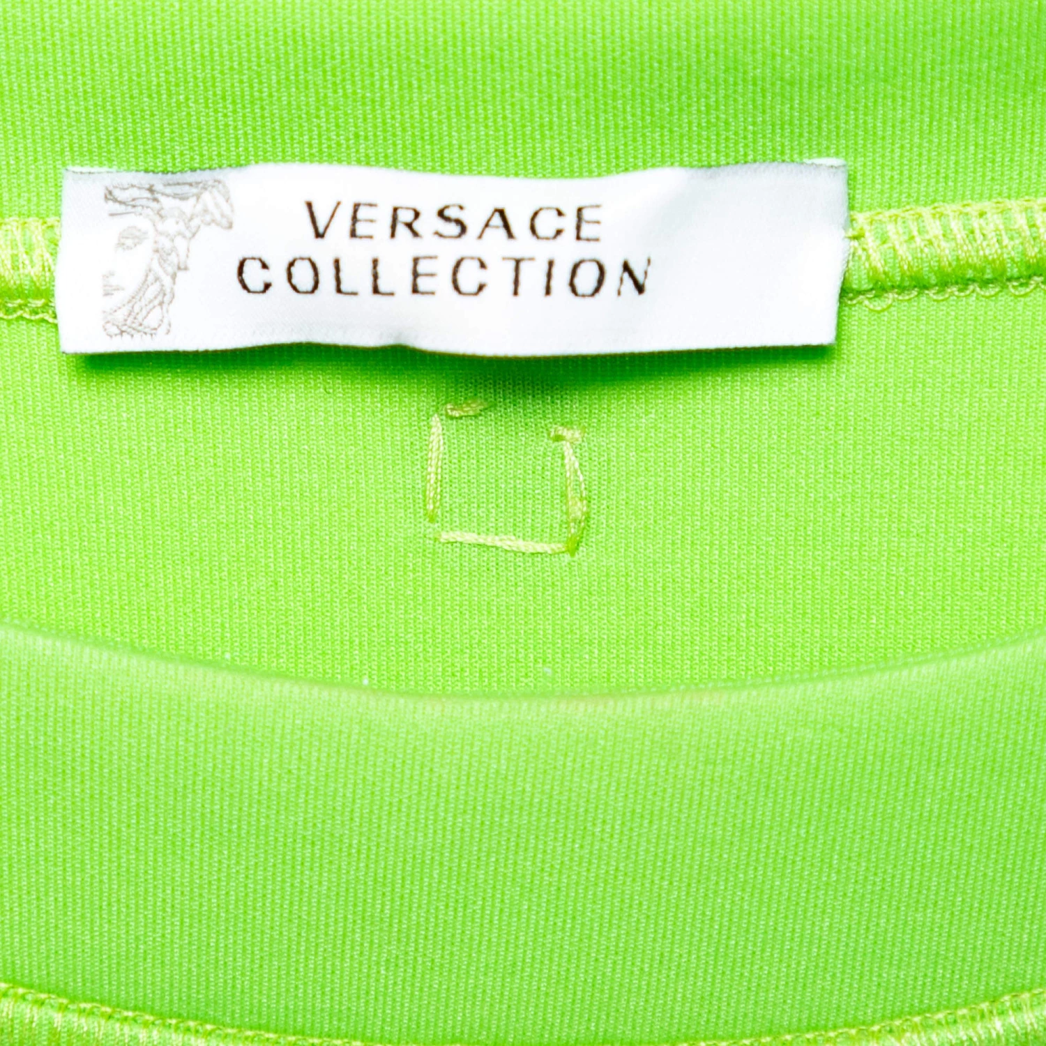 Versace Green Knit Long Sleeve Crop Top S For Women - Image 4