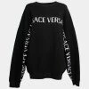 Versace Black Intarsia Logo Knit Long Sleeve Jumper XXXXL For Women