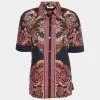 Versace Black Paisley Print Poplin Button Front Shirt M For Women