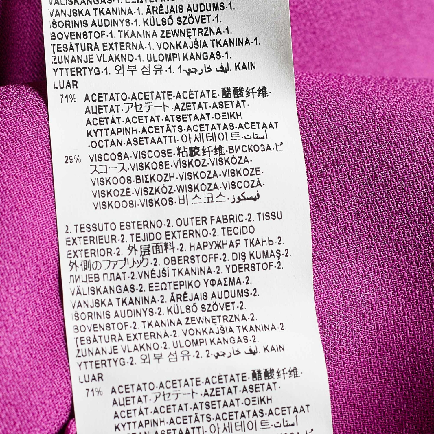 Versace Colorblock Crepe Logo Embossed Long Sleeve Blouse S For Women - Image 5