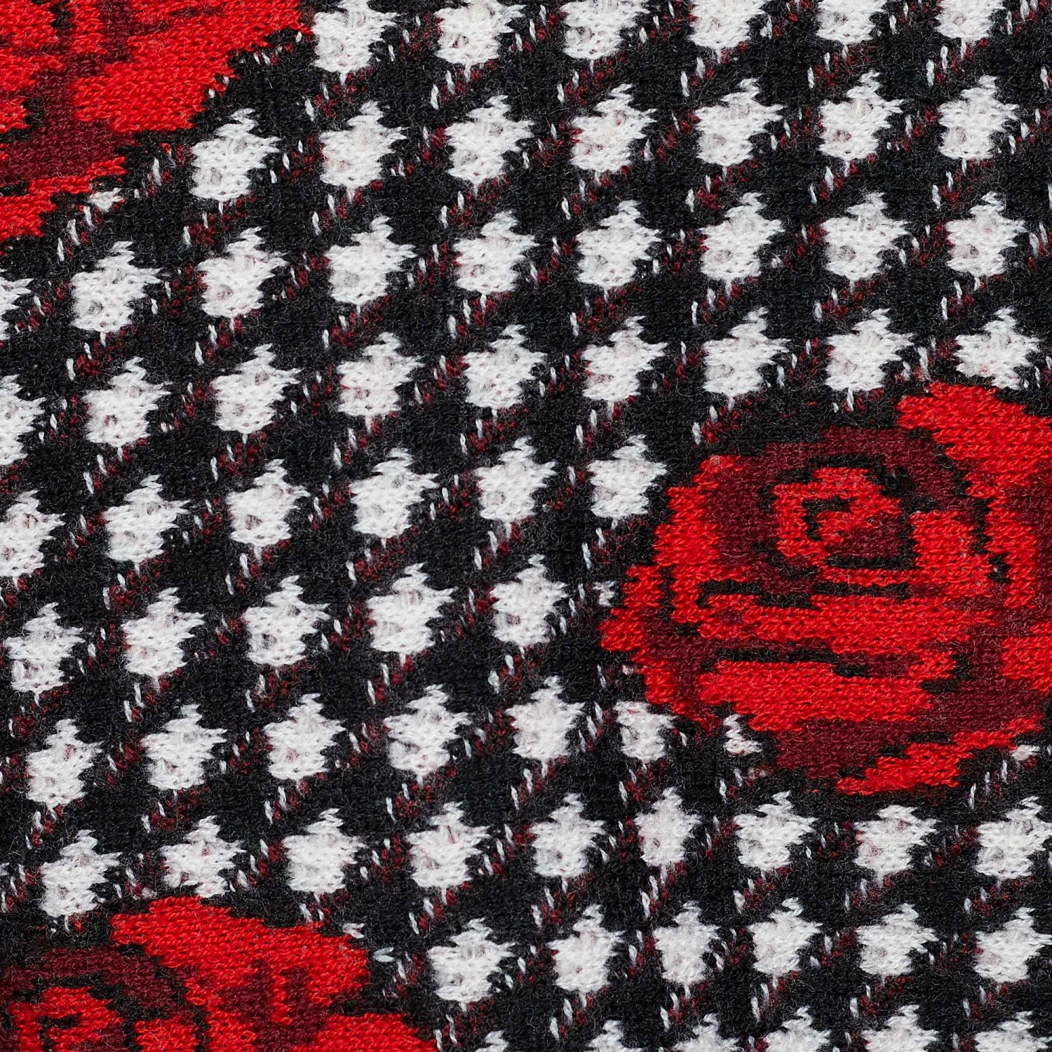 Versace Monochrome Rose Jacquard Wool Fringed Jacket M For Women - Image 3