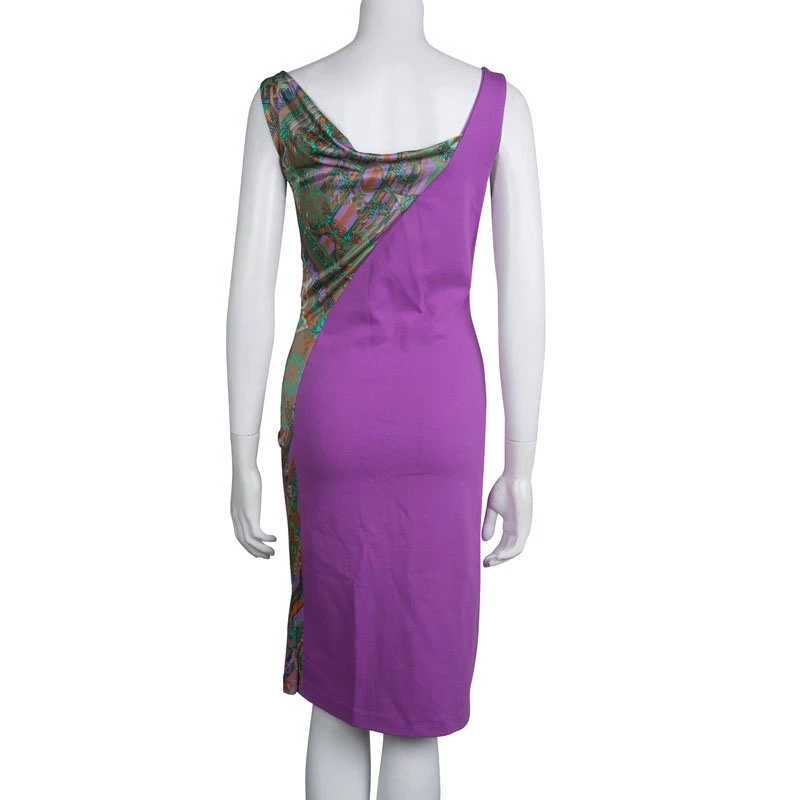 Versace Collection Multicolor Knit Ruched Sleeveless Dress S For Women - Image 3