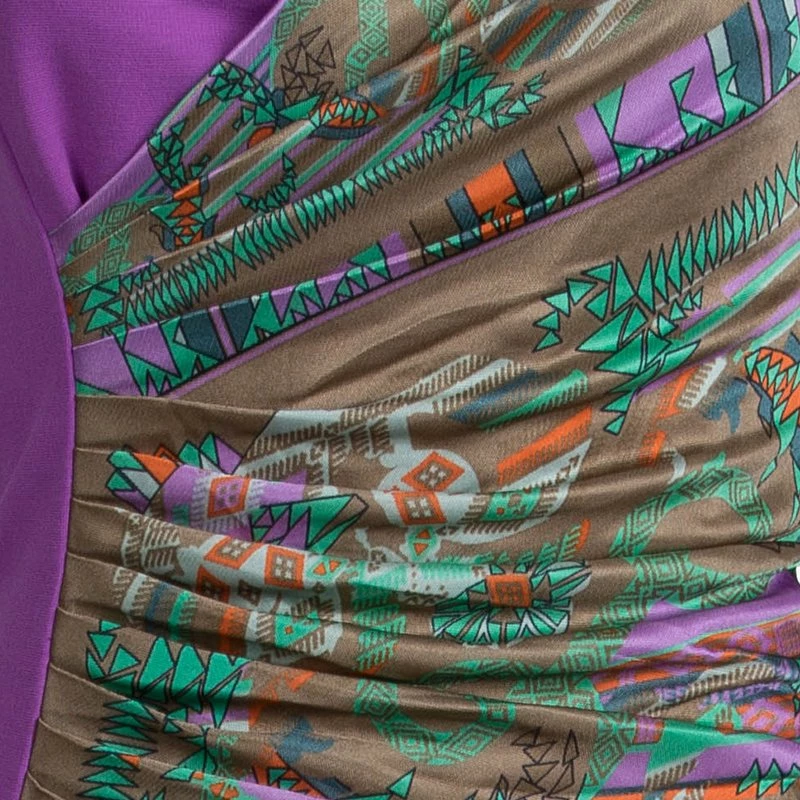 Versace Collection Multicolor Knit Ruched Sleeveless Dress S For Women - Image 4