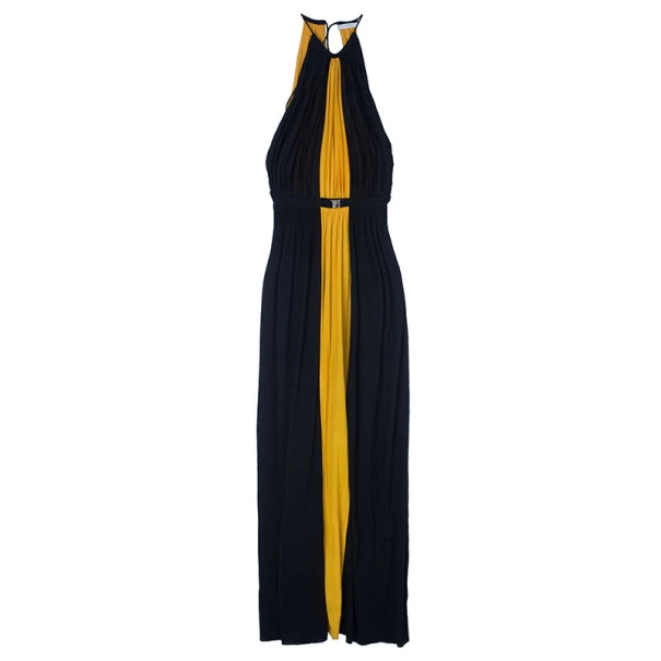 Versace Color-block Halterneck Evening Dress M For Women