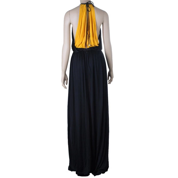 Versace Color-block Halterneck Evening Dress M For Women - Image 3