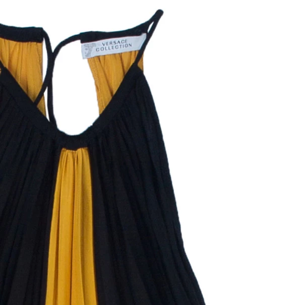 Versace Color-block Halterneck Evening Dress M For Women - Image 4