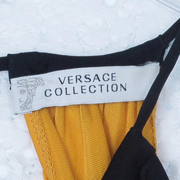 Versace Color-block Halterneck Evening Dress M For Women - Image 8