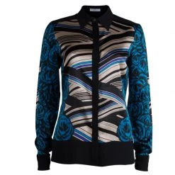 Versace Collection Multicolor Printed Silk Shirt S For Women