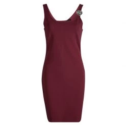 Versus By Versace Red Lion Logo Detailed Sleeveless Dress M For Women