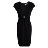 Versace Collection Black Logo Buckle Detail Abito Donna Jersey Dress M For Women