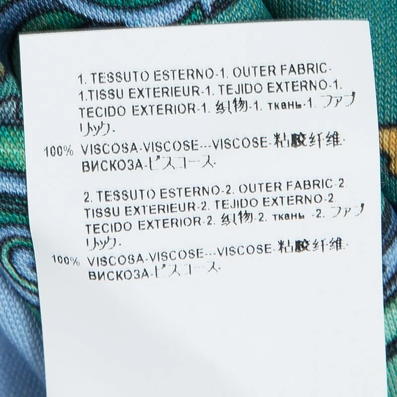 Versace Blue Printed Long Sleeve Dress L For Women - Image 7