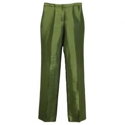 Versace Green Satin Finish Tailored Trousers S For Women