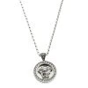 Versace Medusa Diamond 18k White Gold Medallion Pendant Necklace For Women