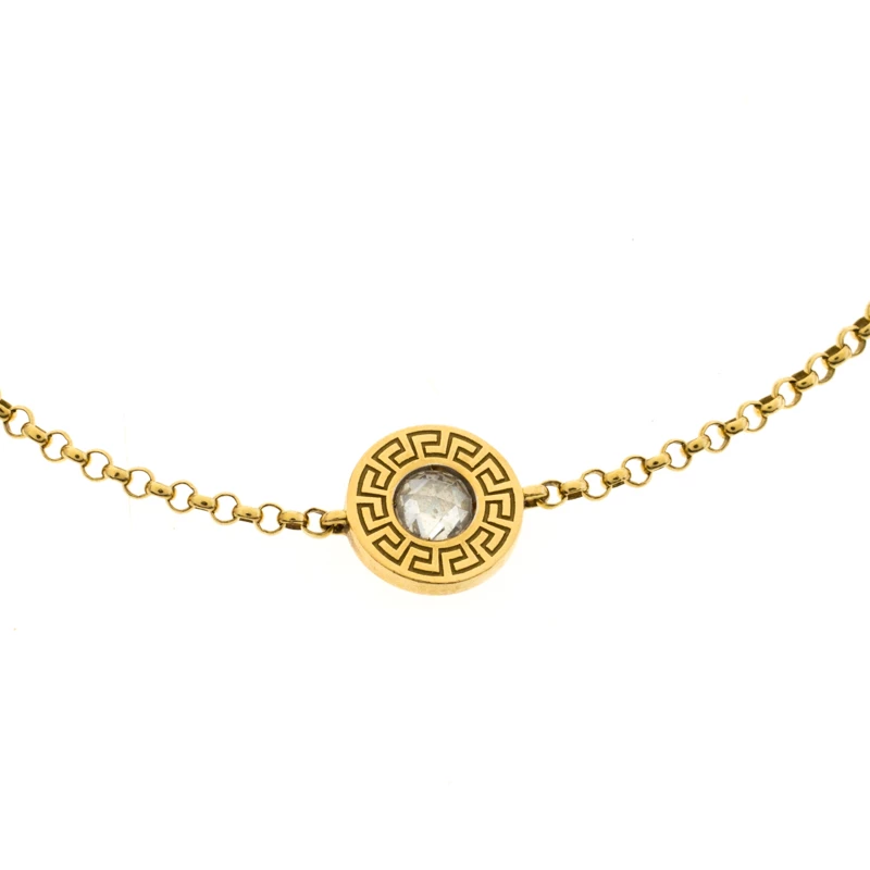 Versace Diamond 18k Yellow Gold Soft Bracelet For Women - Image 3