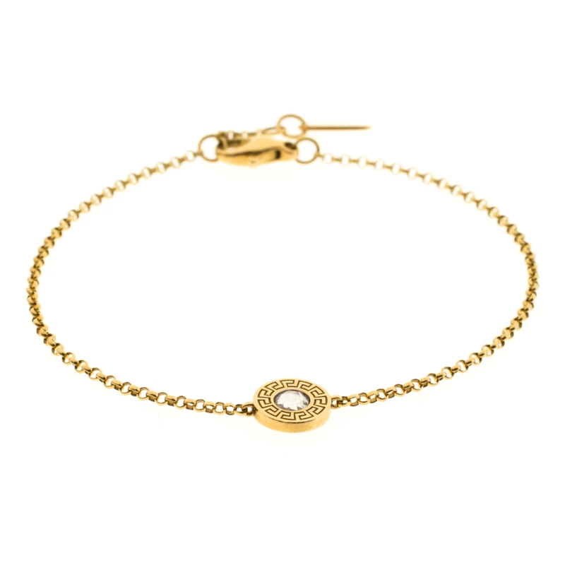 Versace Diamond 18k Yellow Gold Soft Bracelet For Women - Image 4