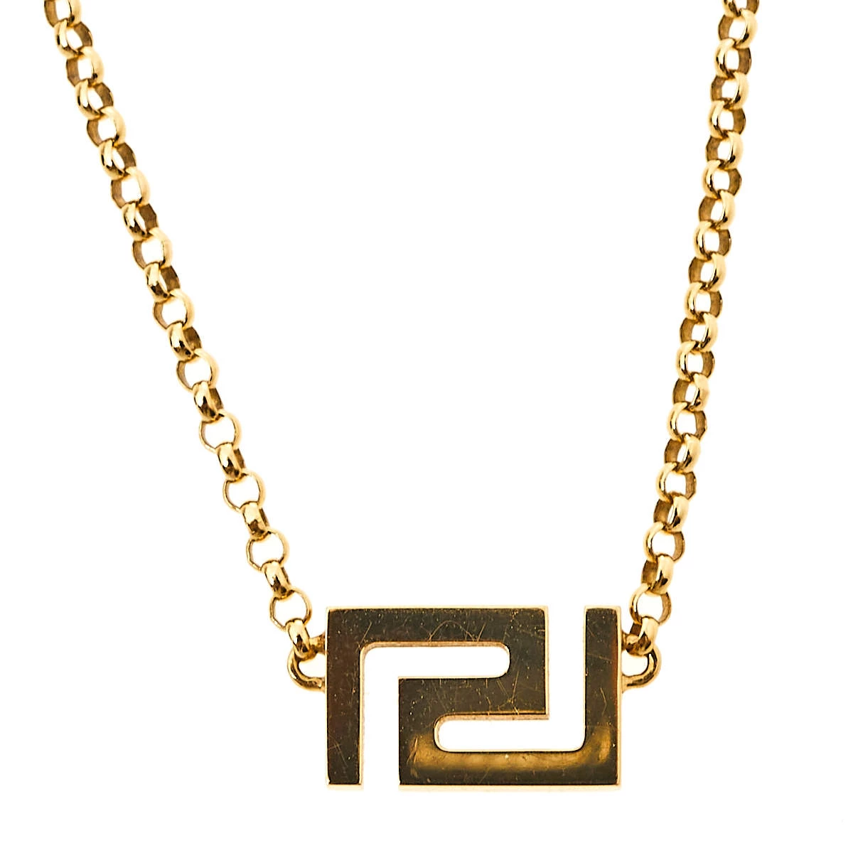Versace Greek Key Motif 18K Yellow Gold Necklace For Women - Image 3