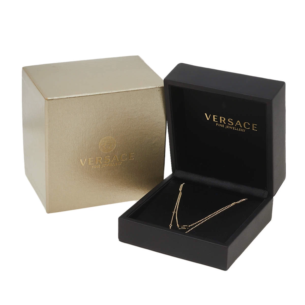 Versace Greek Key Motif 18K Yellow Gold Necklace For Women - Image 6