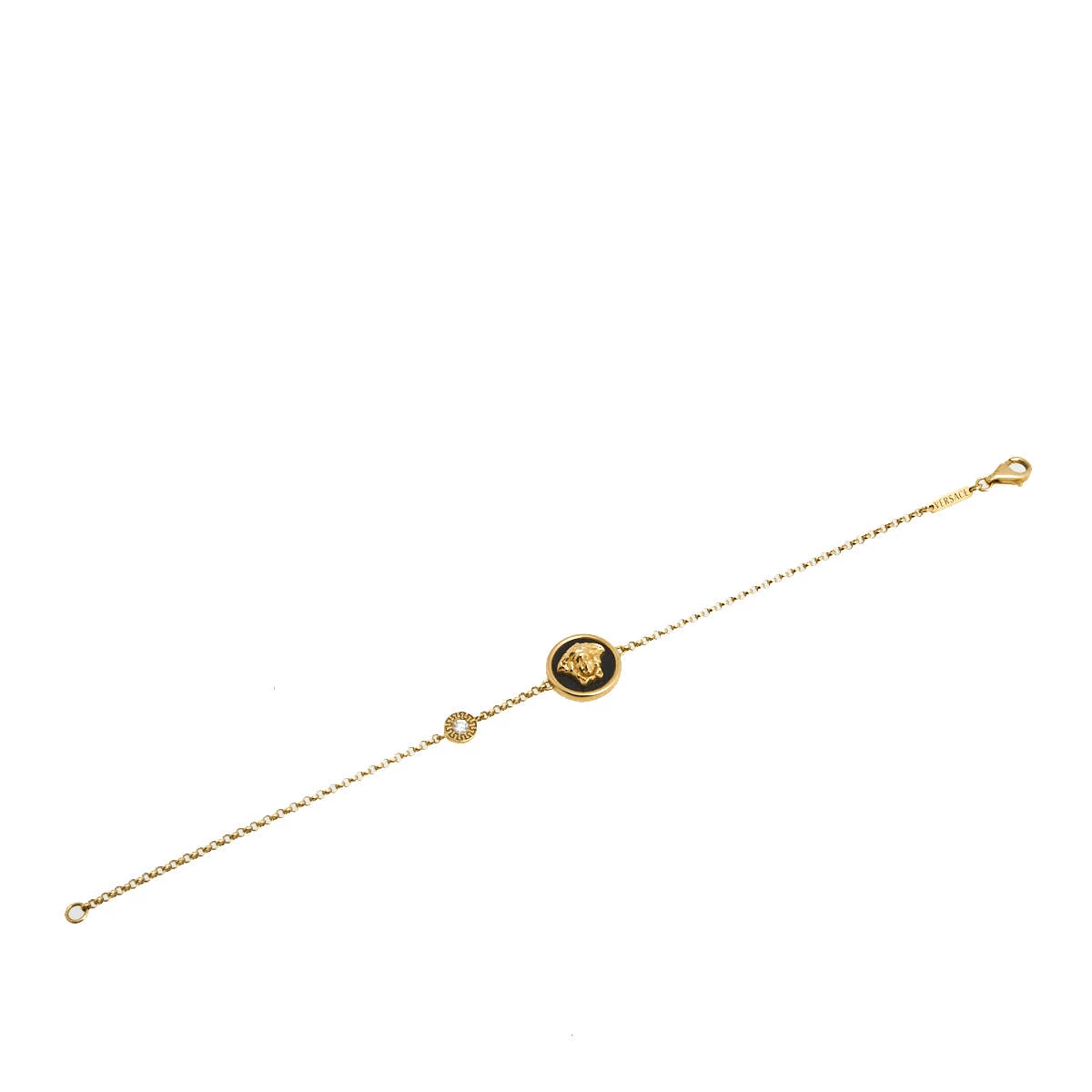 Versace Medusa Diamond 18k Yellow Gold Soft Charm Bracelet For Women - Image 2